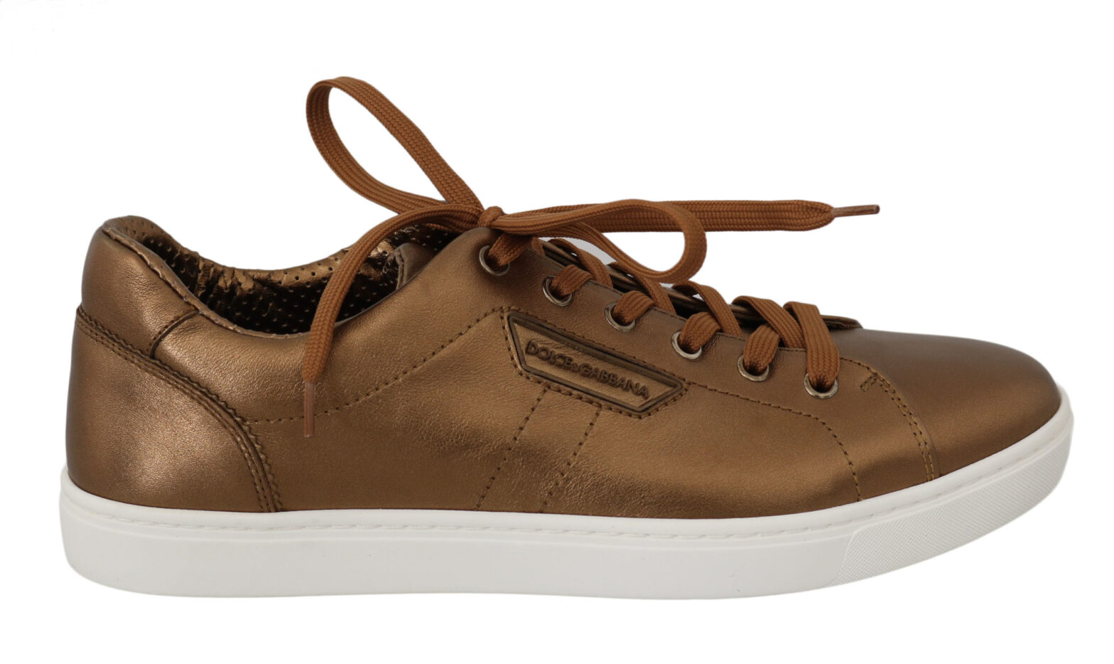 Dolce & Gabbana - Gold Leather Mens Casual Sneakers