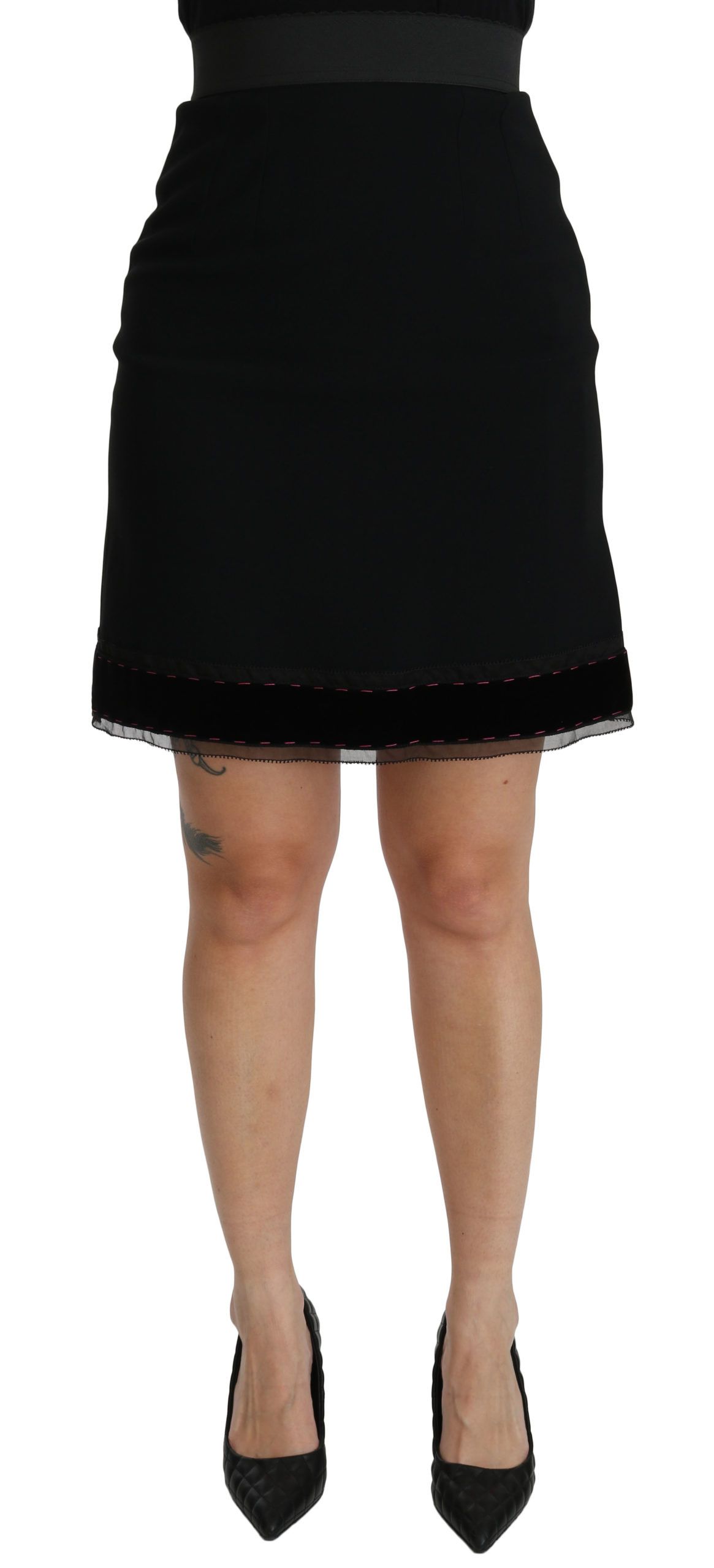 Dolce & Gabbana - Black A-line High Waist Mini Viscose Skirt