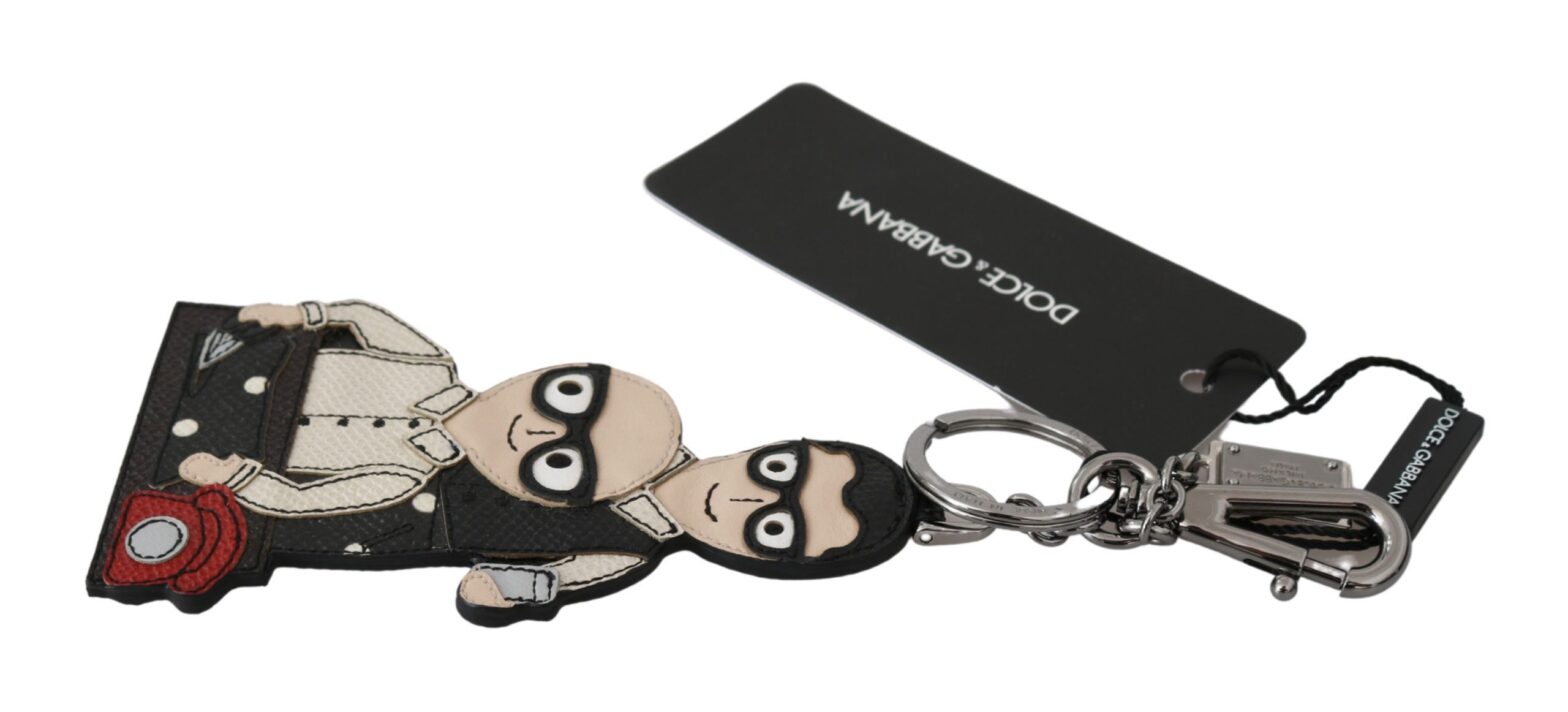 Dolce & Gabbana - Leather Dominico Stefano #DGFAMILY Logo Badge Keychain