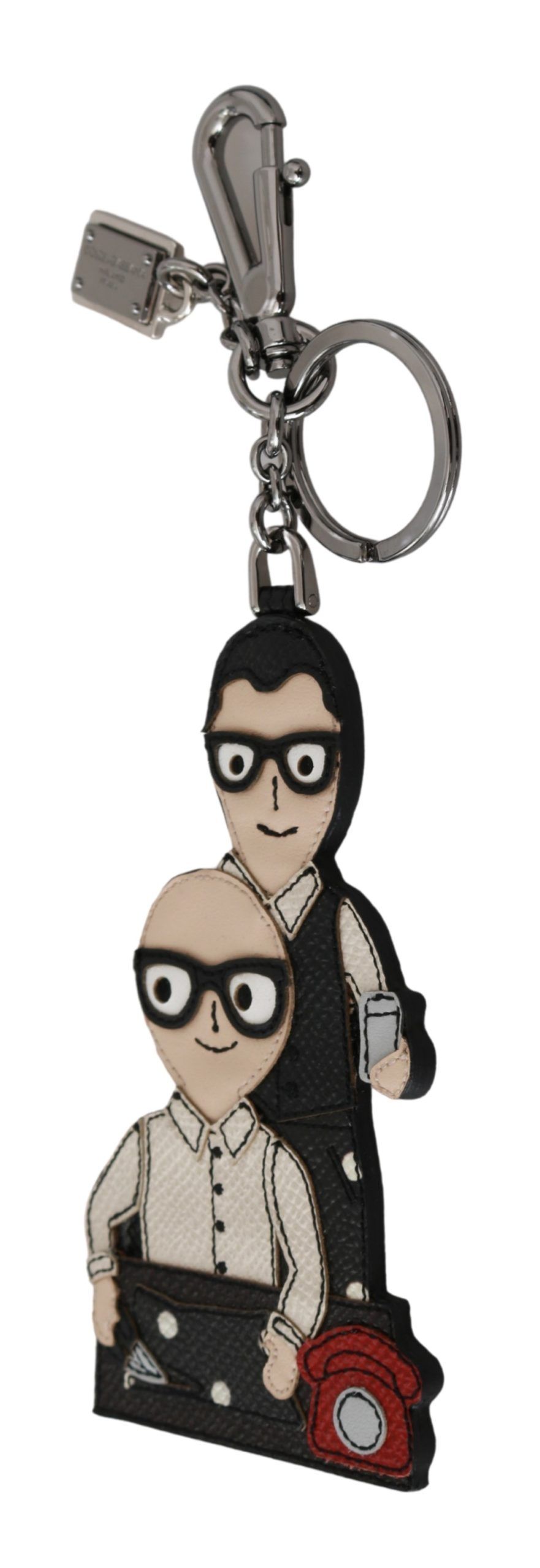 Dolce & Gabbana - Leather Dominico Stefano #DGFAMILY Logo Badge Keychain
