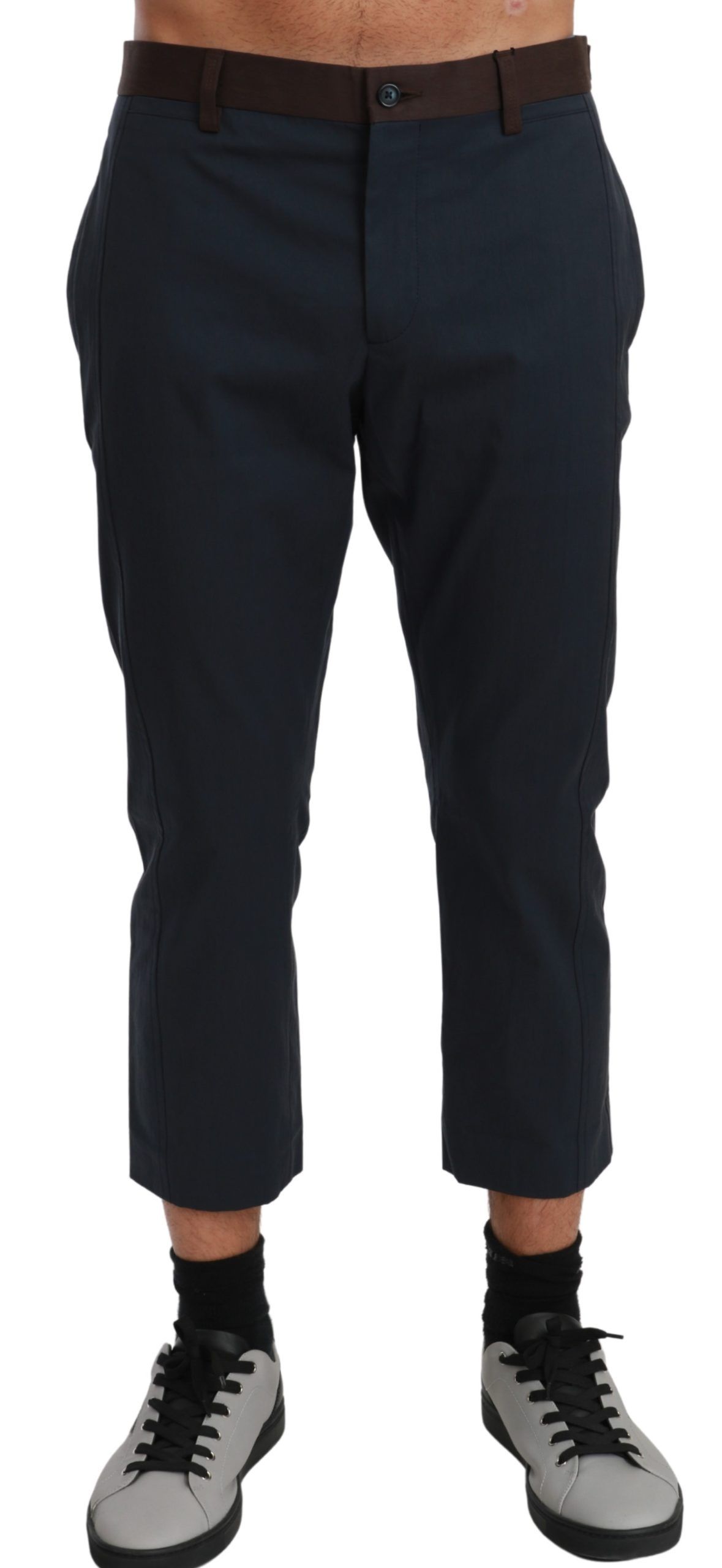 Dolce & Gabbana - Brown Stripes Cropped Trousers Pants