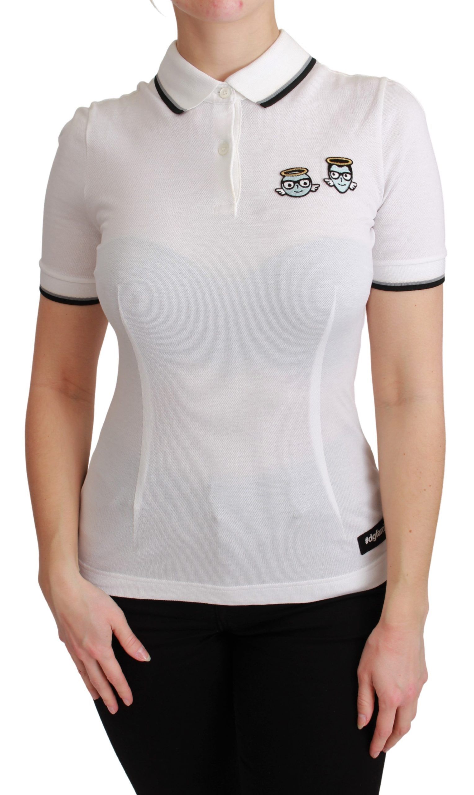 Dolce & Gabbana - White Cotton Polo #dgfamily T-shirt