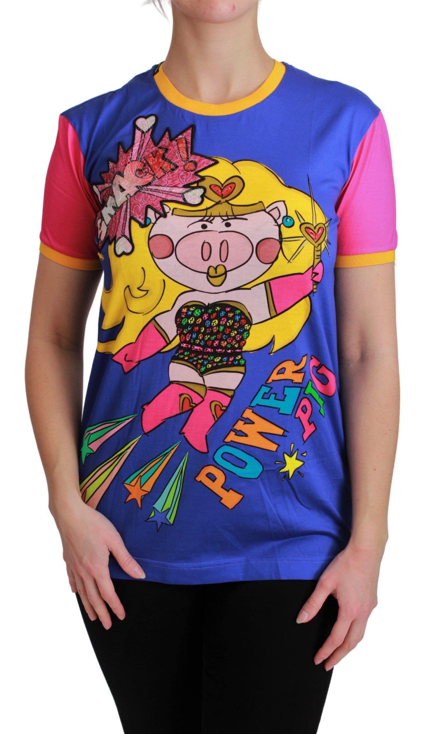 Dolce & Gabbana - Purple PIG SUPERGIRL Top Cotton T-shirt