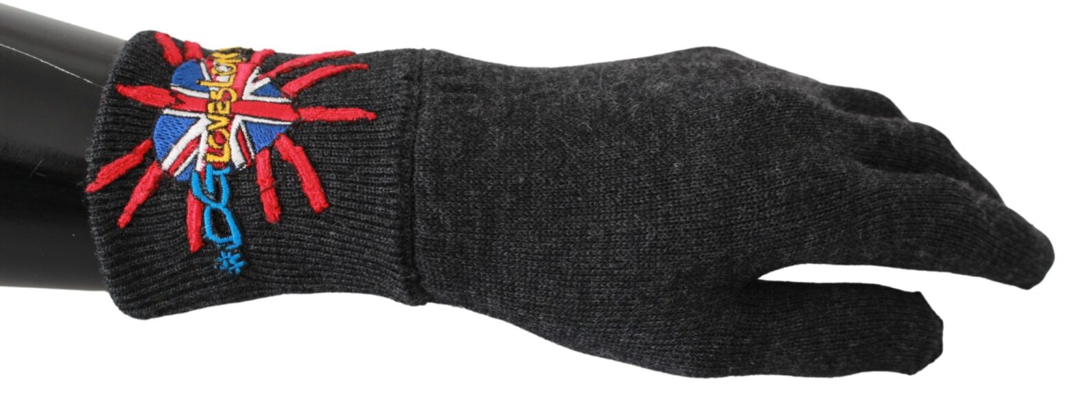 Dolce & Gabbana - Gray #DGLovesLondon Embroidered Wool Gloves