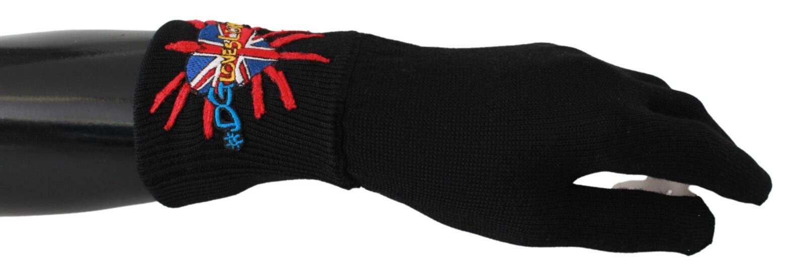 Dolce & Gabbana - Black #DGLovesLondon Embroidered Wool Gloves