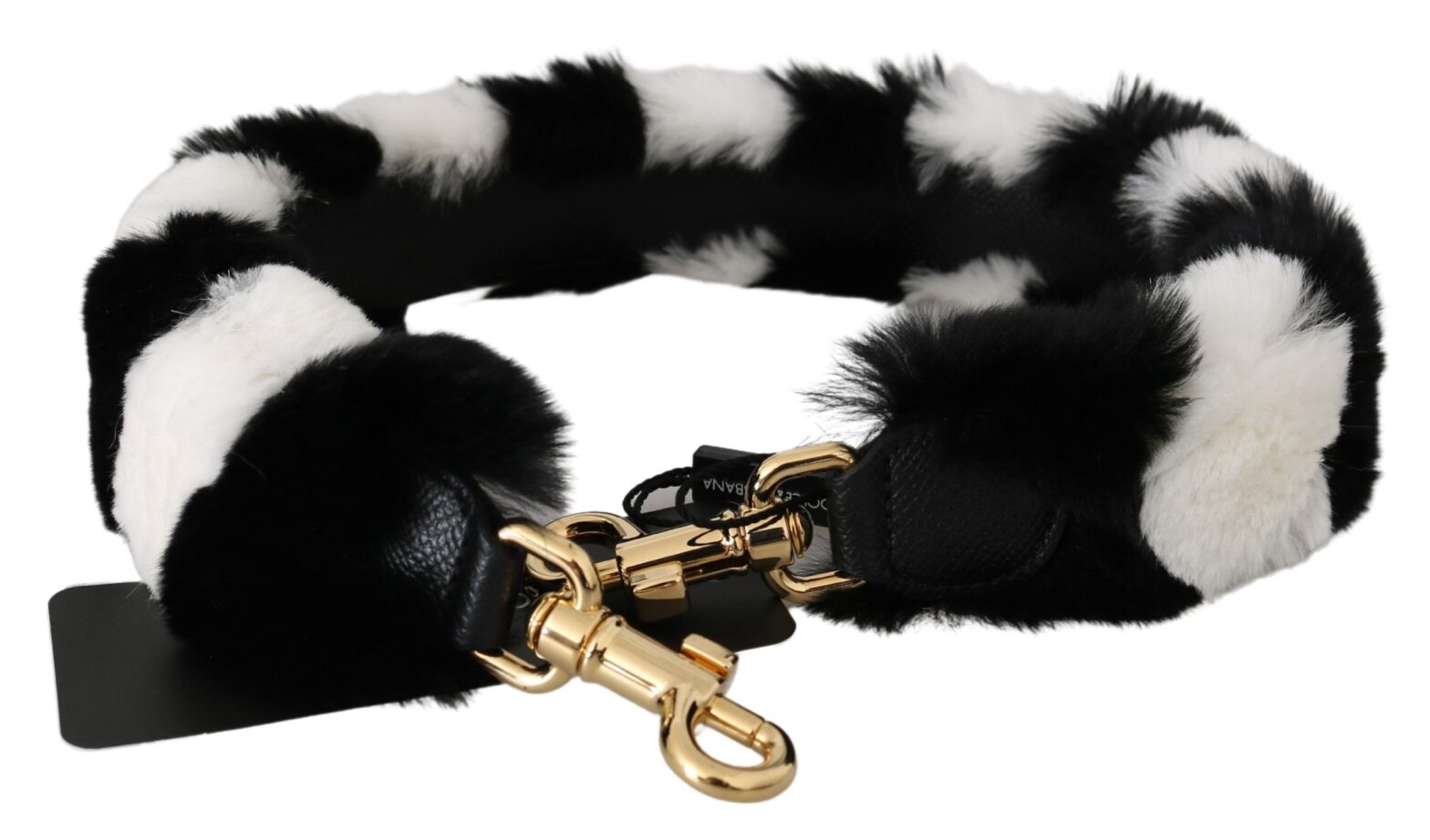 Dolce & Gabbana - Black White Lapin Fur Accessory Shoulder Strap