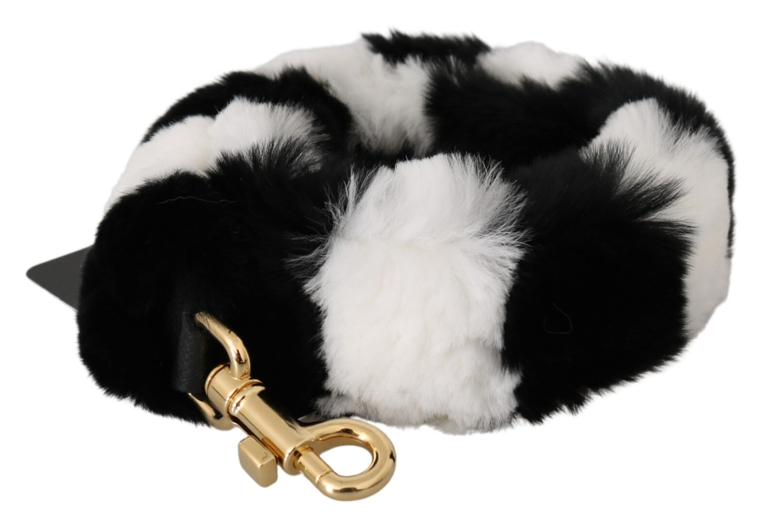 Dolce & Gabbana - Black White Lapin Fur Accessory Shoulder Strap