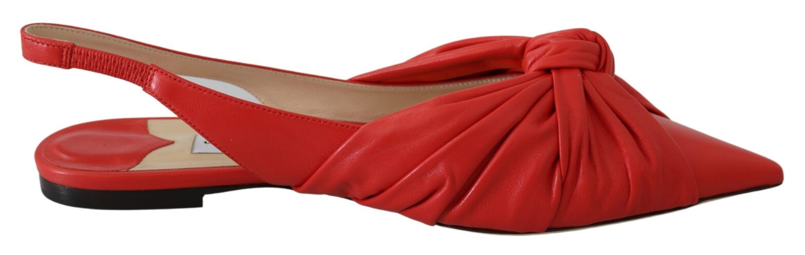 Jimmy Choo - Annabell Flat Nap Chilli Leather Flat Shoes