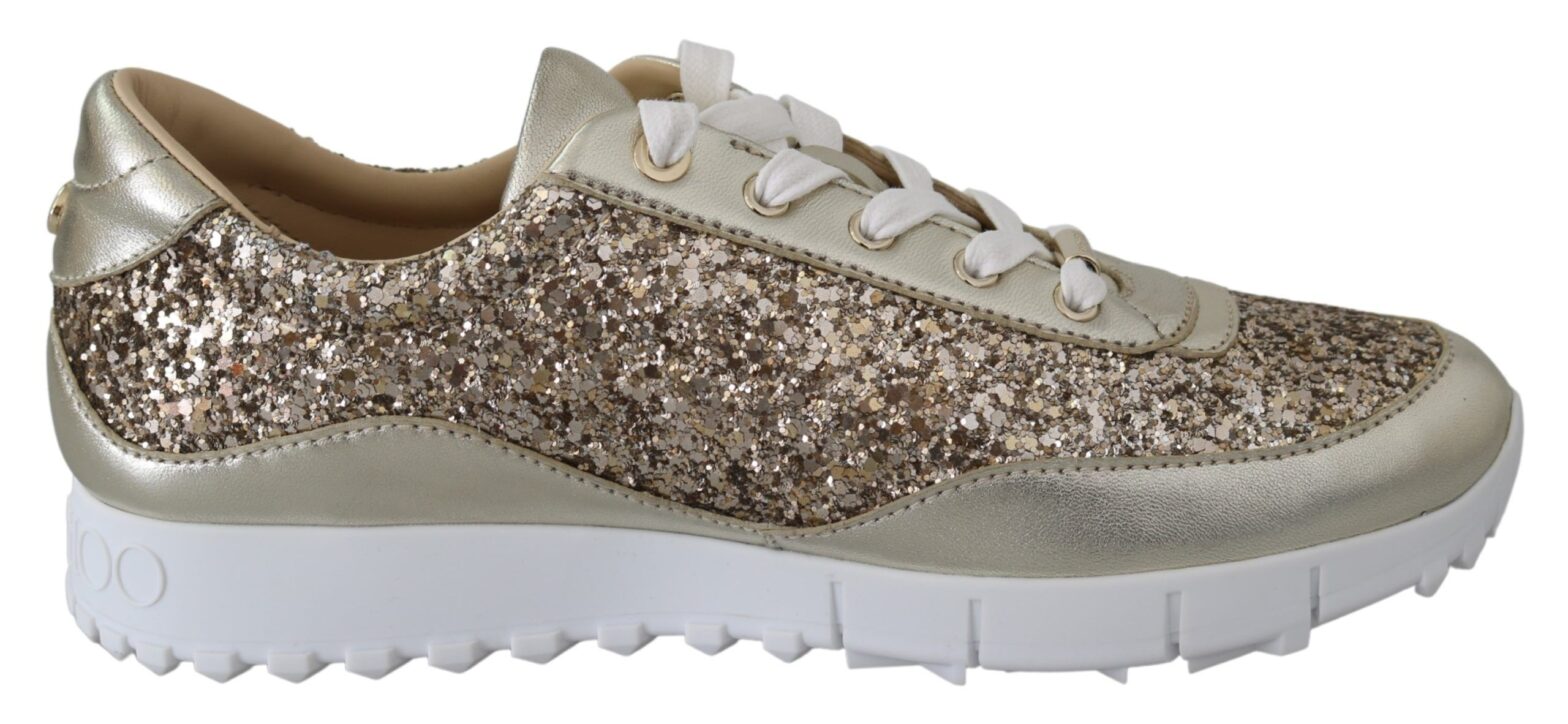 Jimmy Choo - Gold Leather Antique Monza Sneakers