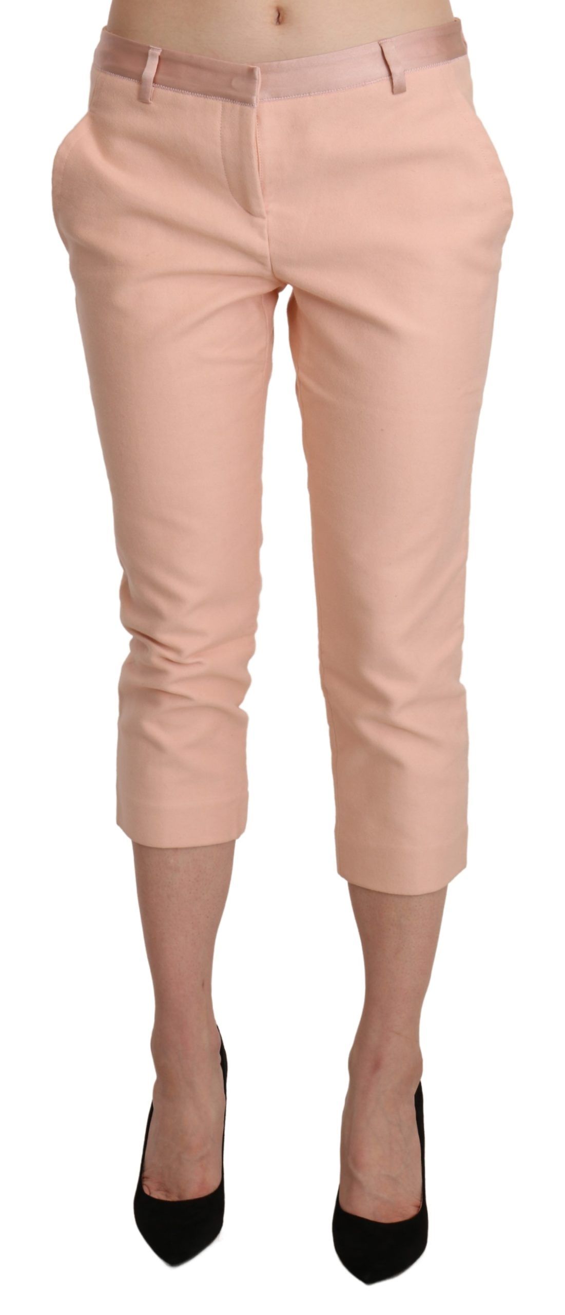 Ermanno Scervino - Pink Low Waist Skinny Cropped Capri Pants