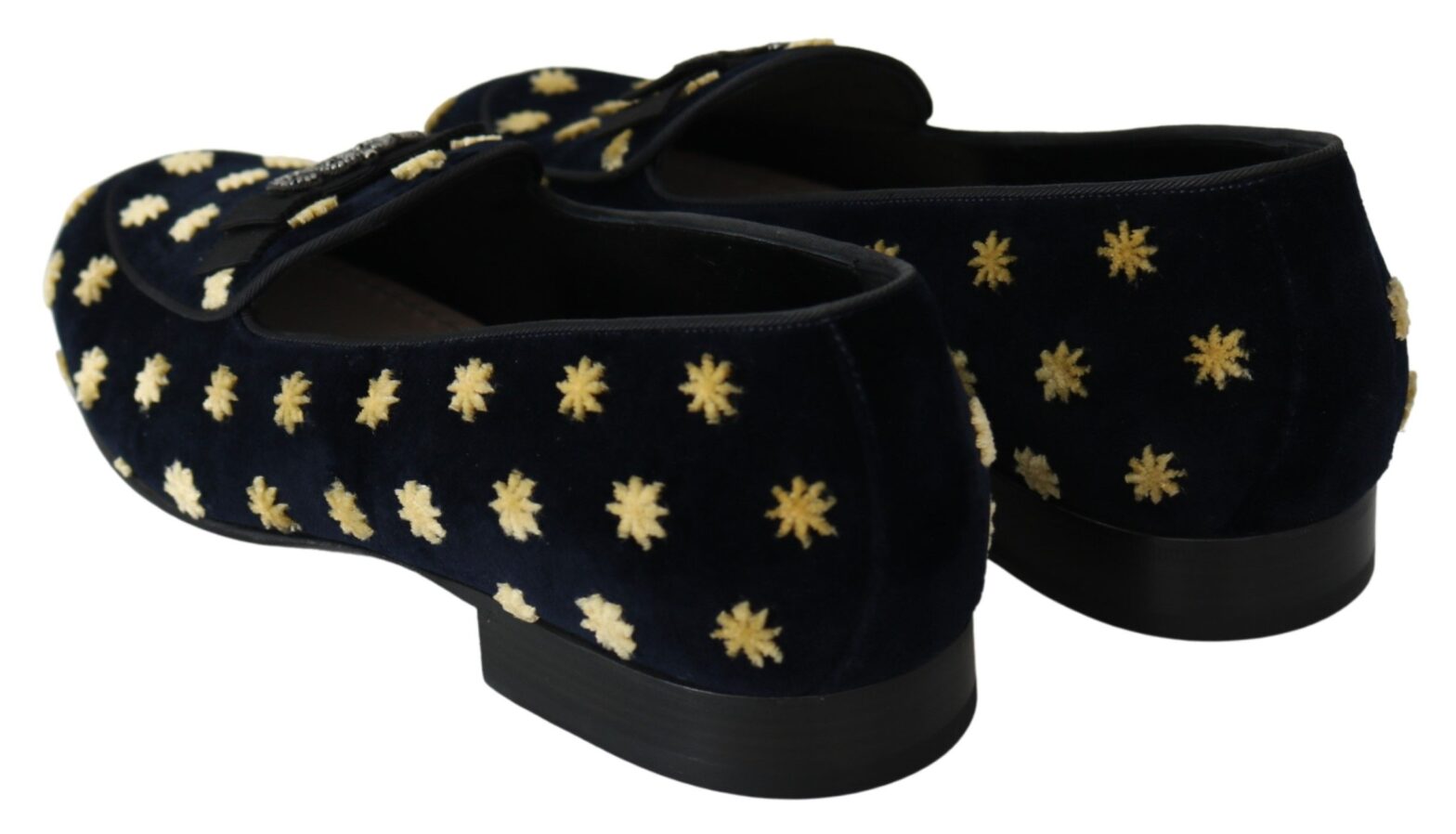 Dolce & Gabbana - Blue Velvet Crown Slippers Loafers Shoes