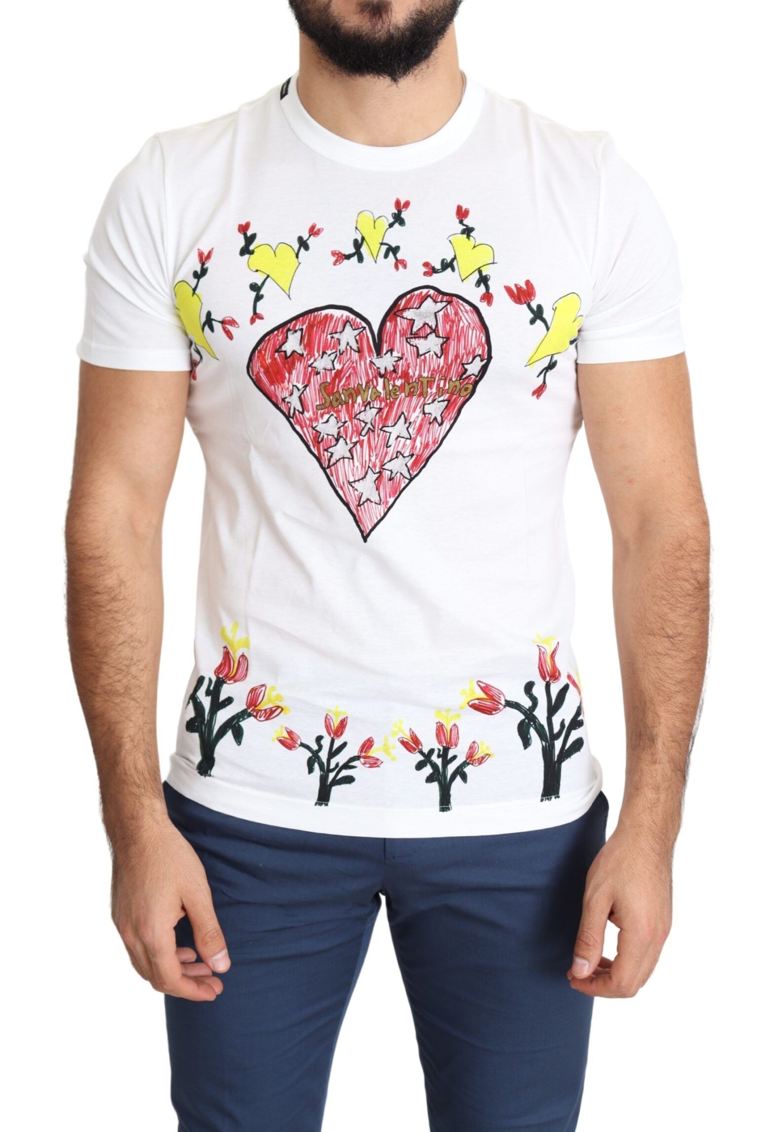 Dolce & Gabbana - White Saint Valentine Print Cotton Men T-shirt