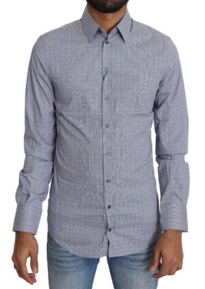Gray Dotted Semi Fitted Formal SICILIA Shirt