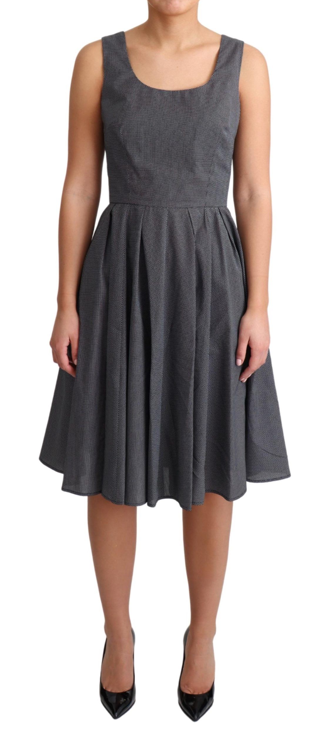 Dolce & Gabbana - Black Polka Dotted Cotton A-Line Dress