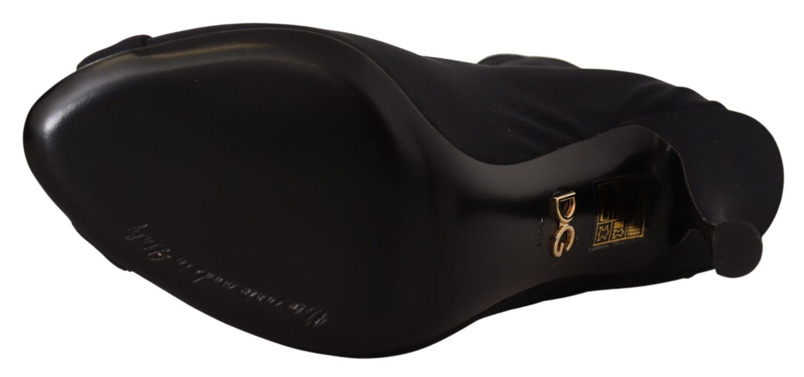 Dolce & Gabbana - Black Stretch Short Ankle Boots Shoes
