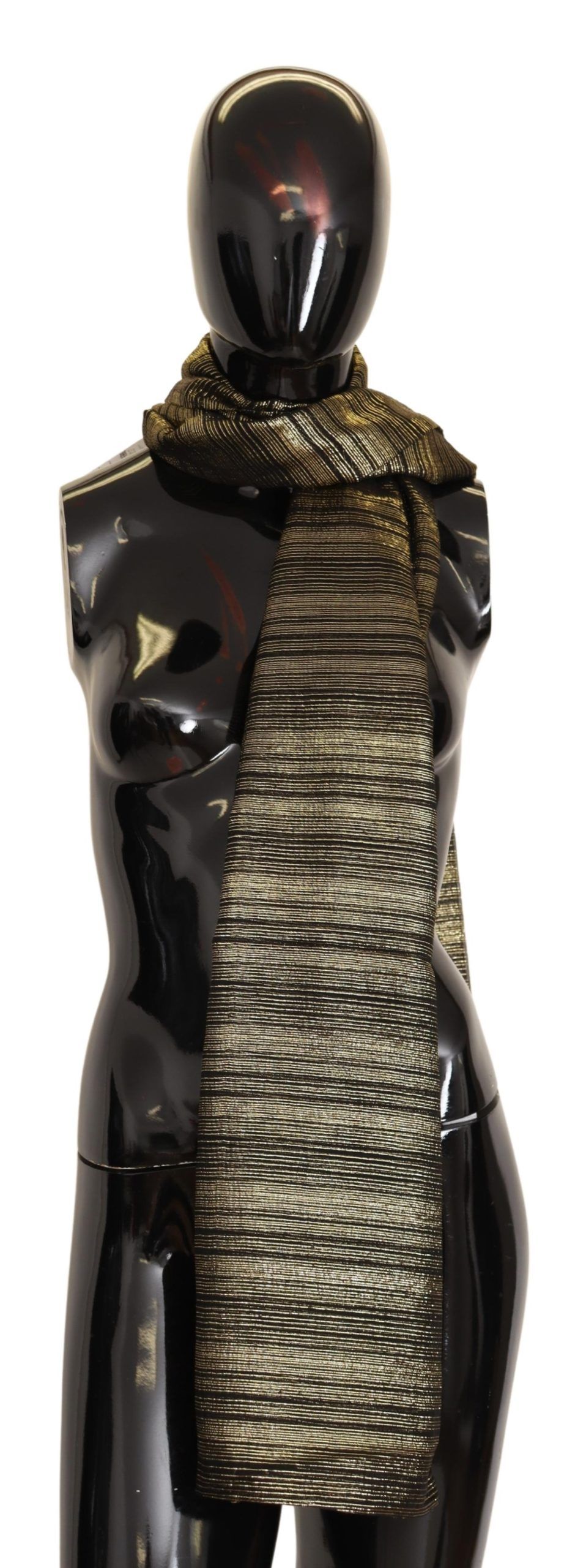 Dolce & Gabbana - Metallic Gold Silk Stretch Shawl Wrap Scarf