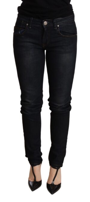 Blue Washed Low Waist Skinny Denim Trouser