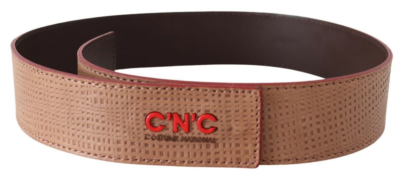 Costume National - White Leather Logo Fashion Waist Belt