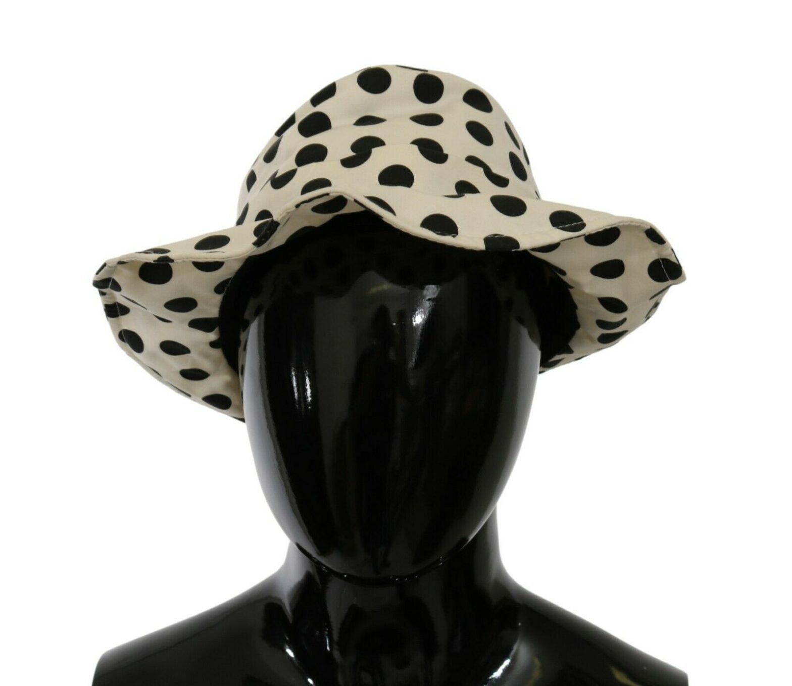 Dolce & Gabbana - White 100% Cotton Polka Dot Design Trilby Hat