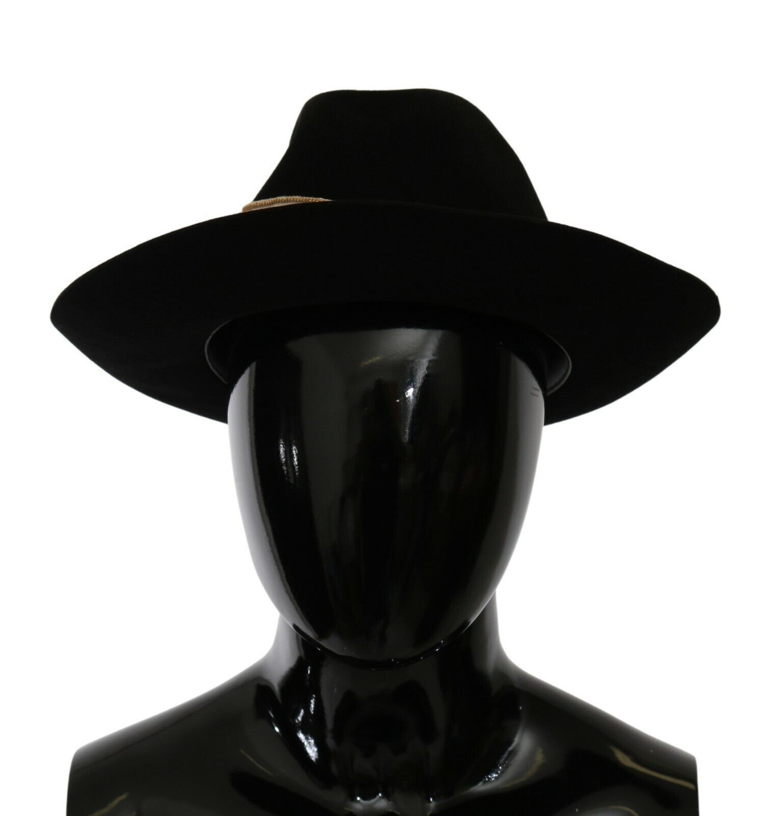 Dolce & Gabbana - Black Lapin Amor Gignit Wide Brim Panama Hat