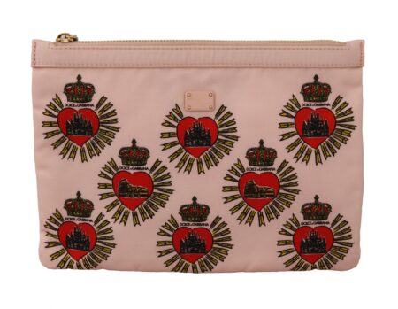 Clutch Pink D&G Logo Devotion Heart Toiletry Pouch Wallet