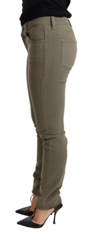 Green Low Waist Skinny Slim Trouser Cotton Jeans