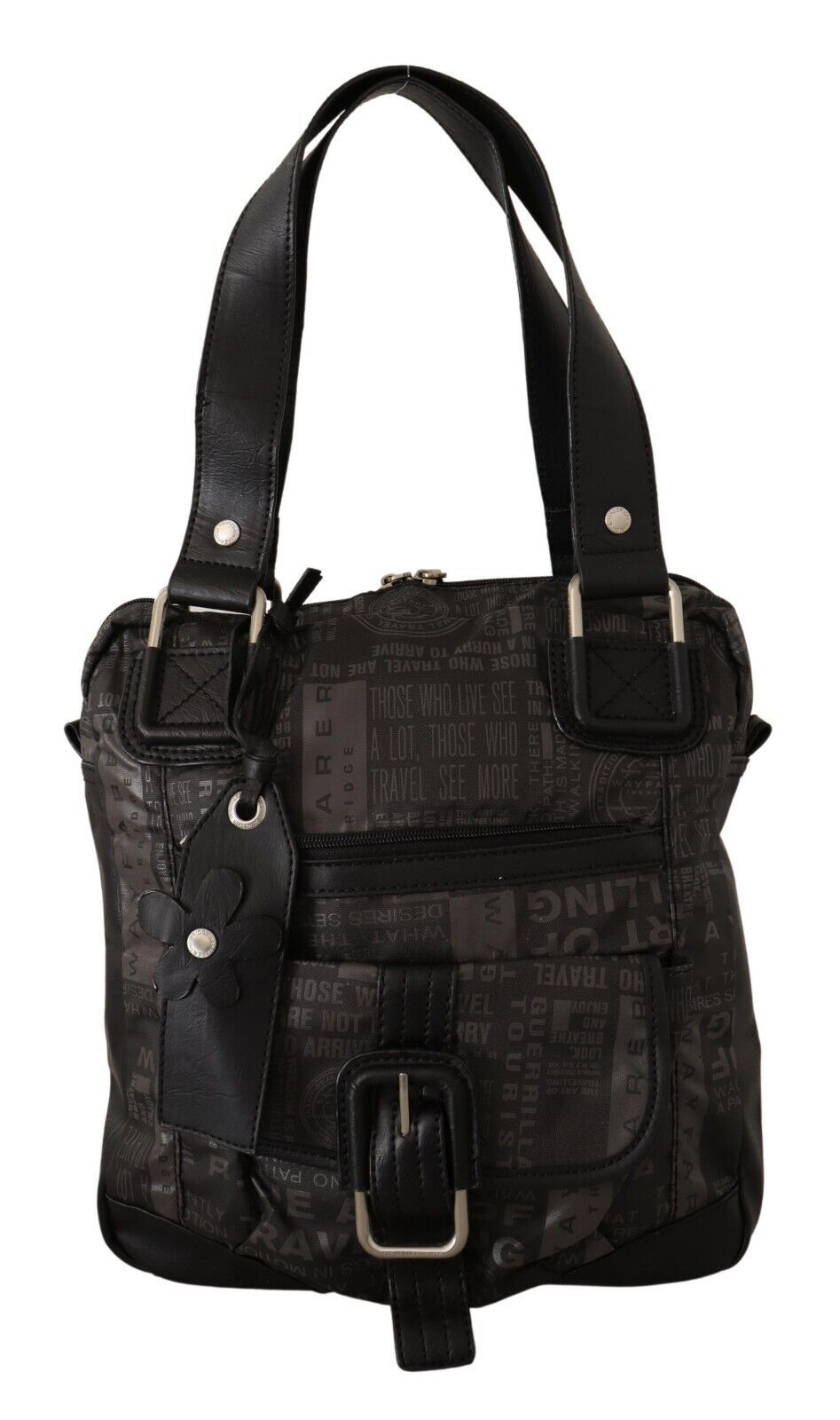 WAYFARER - Black Printed Logo Shoulder Handbag Purse Bag