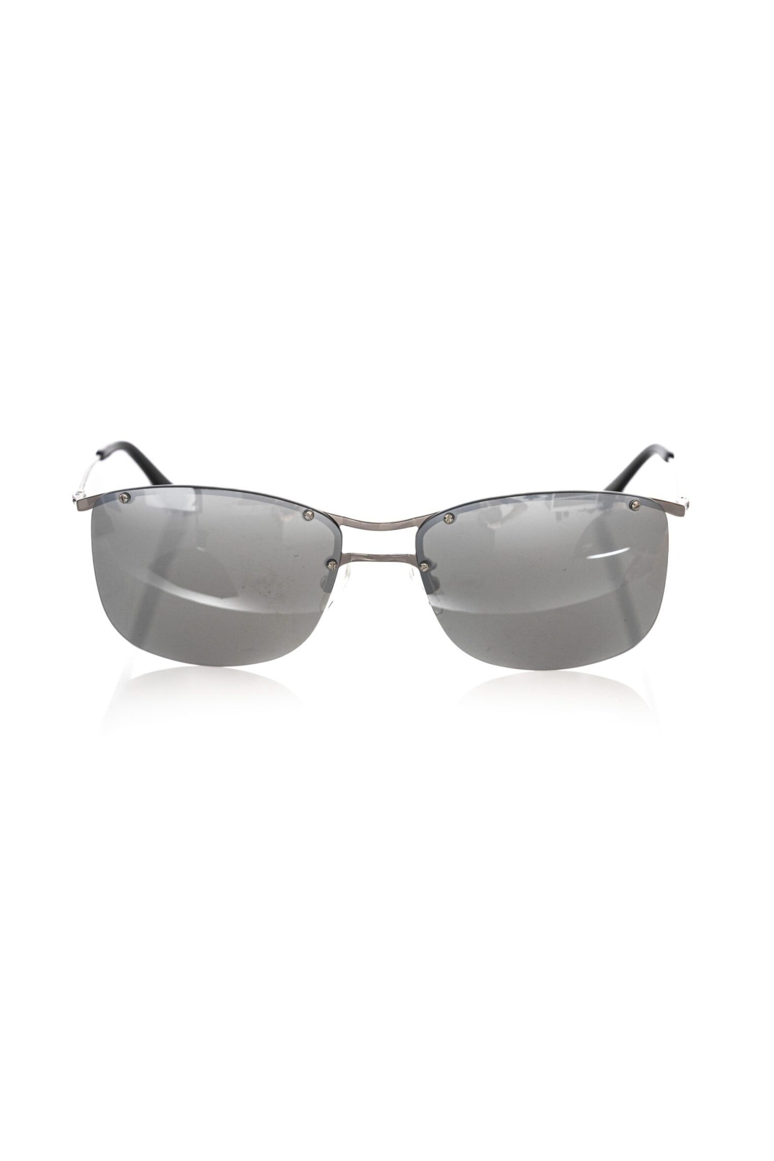 Frankie Morello - Silver Metallic Fibre Men Sunglass