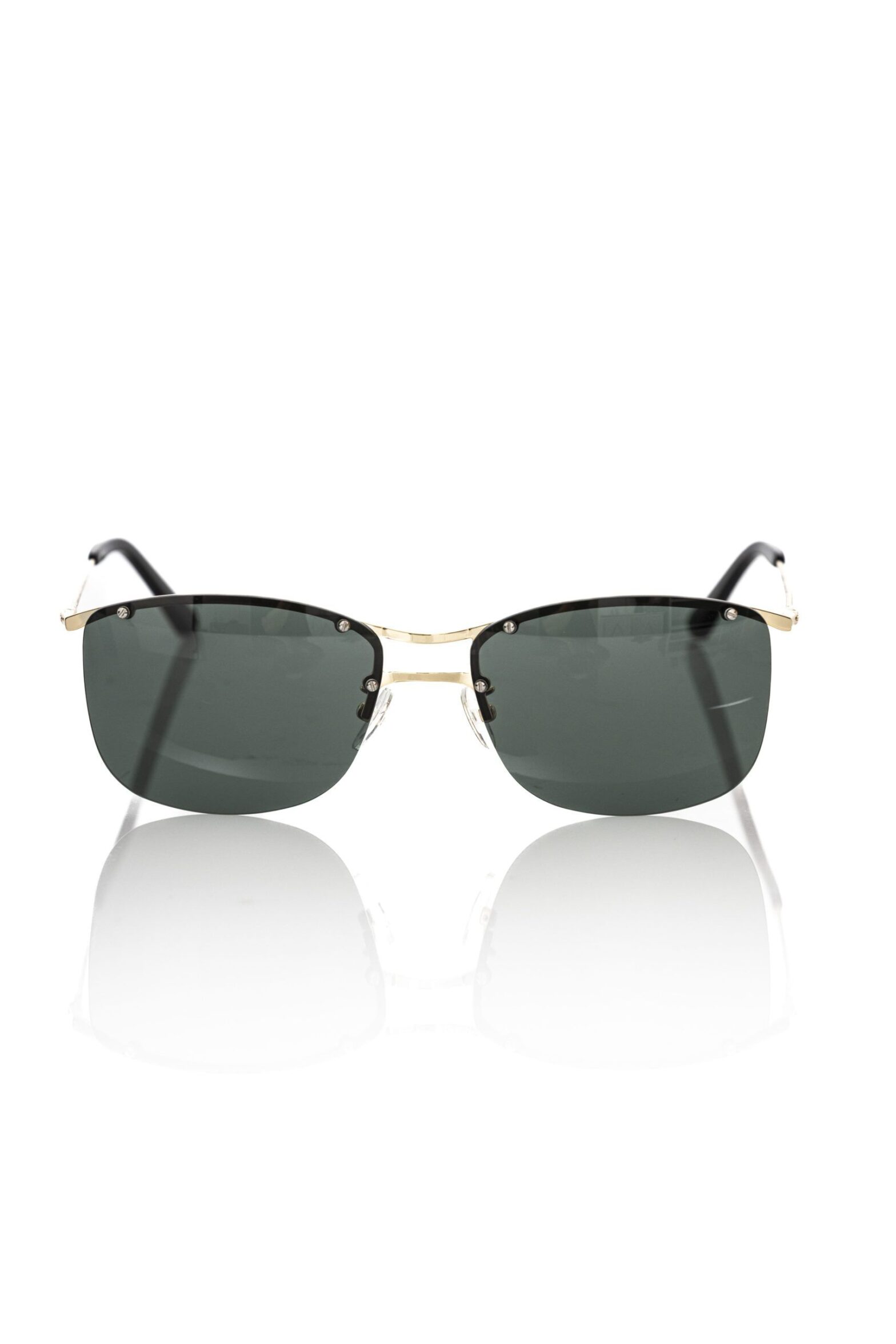Frankie Morello - Black Metallic Fibre Men Sunglasses