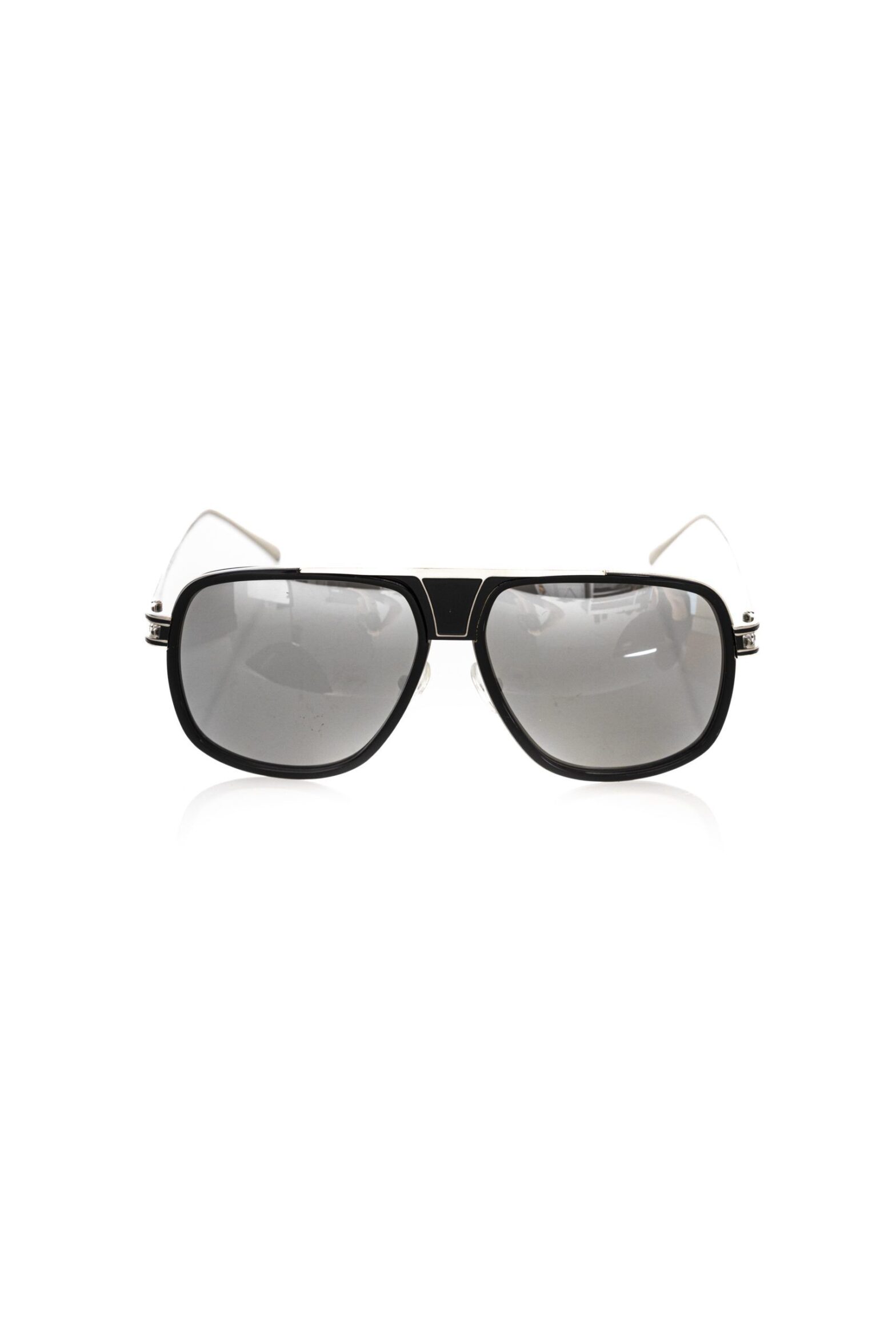Frankie Morello - Black Metallic Fiber Men Sunglass