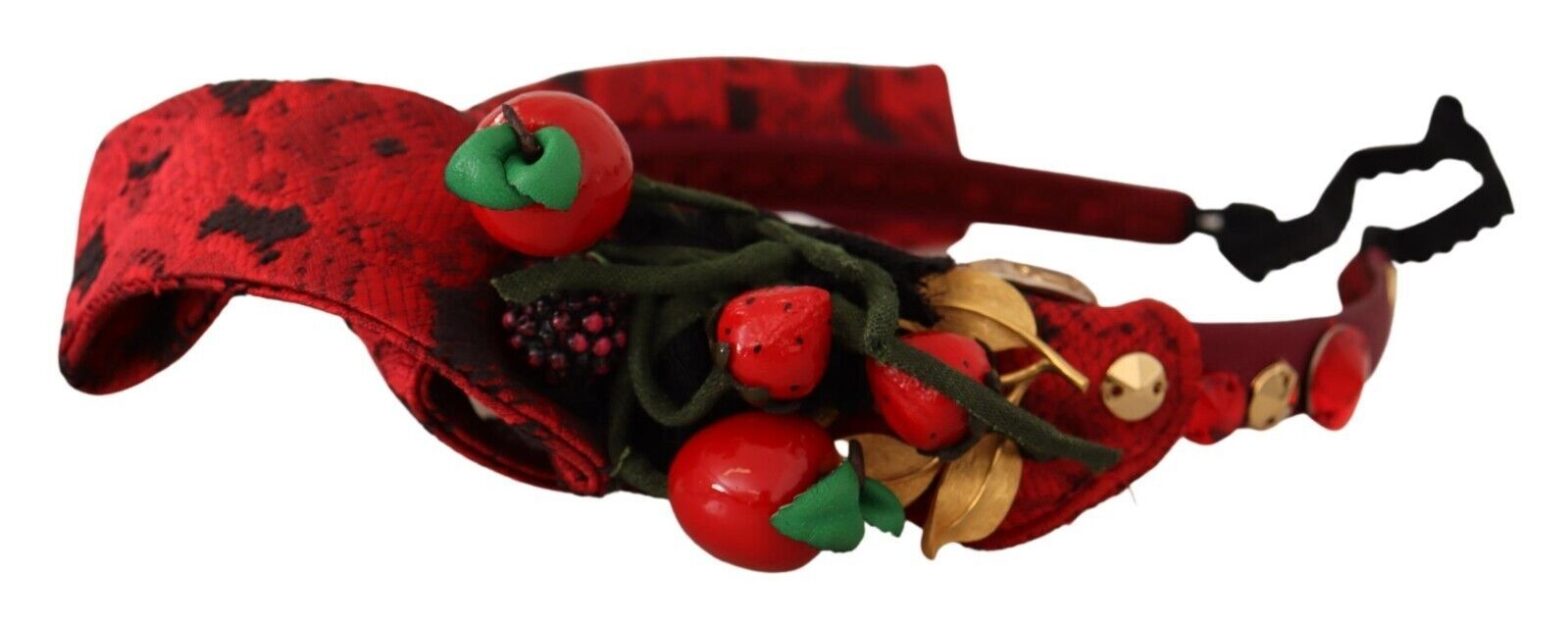 Dolce & Gabbana - Red Tiara Berry Fruit Crystal Bow Hair Diadem Headband
