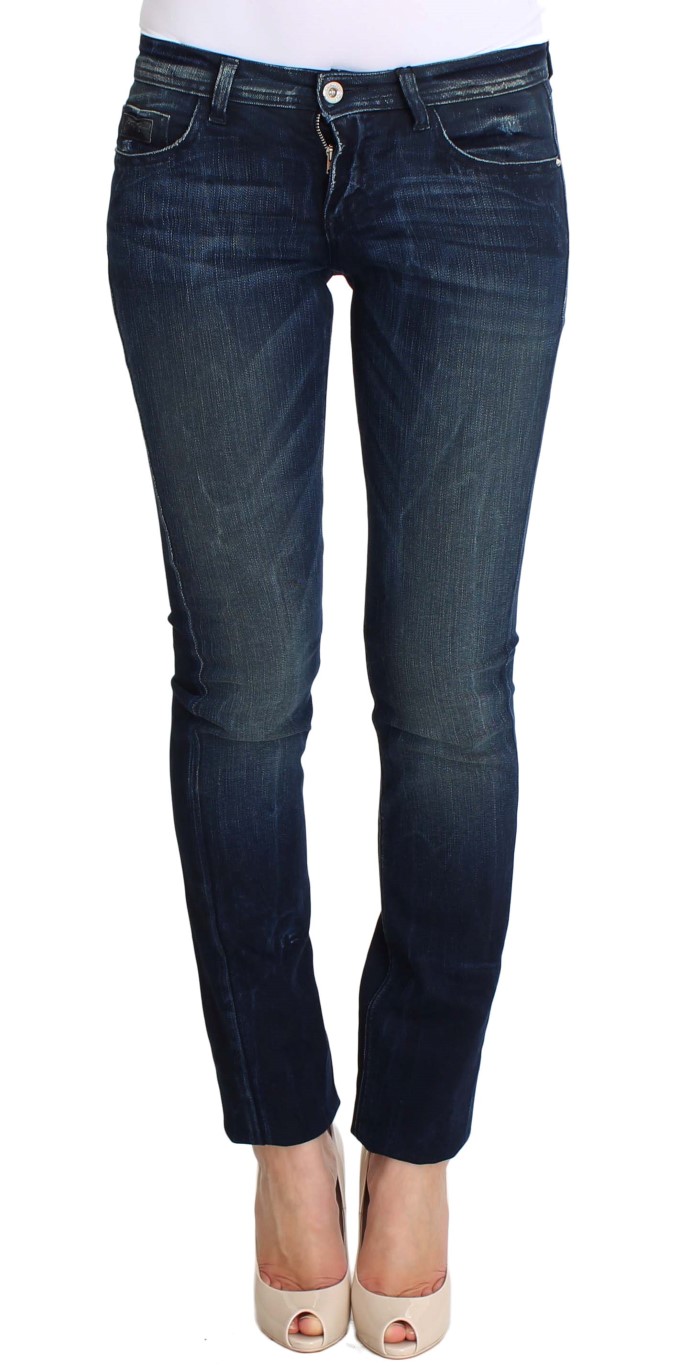 Costume National - Blue Wash Cotton Slim Fit Skinny Jeans