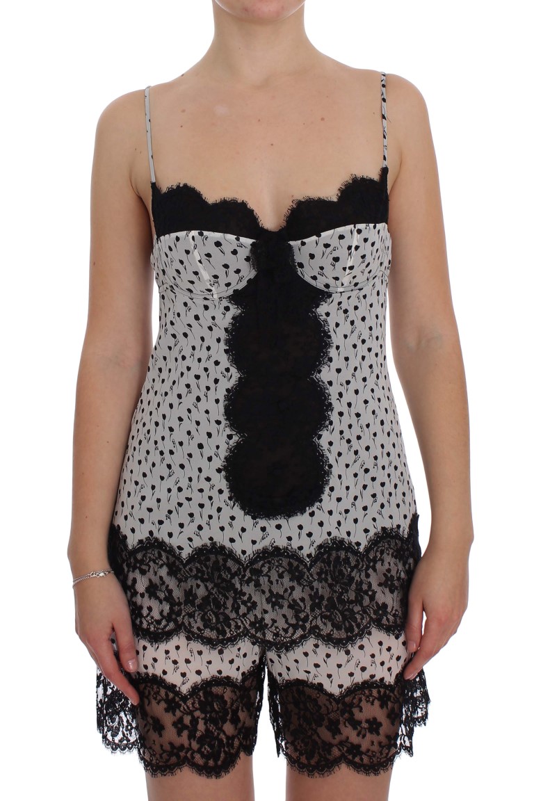 Dolce & Gabbana - Black Silk Lace Babydoll Lingerie Top