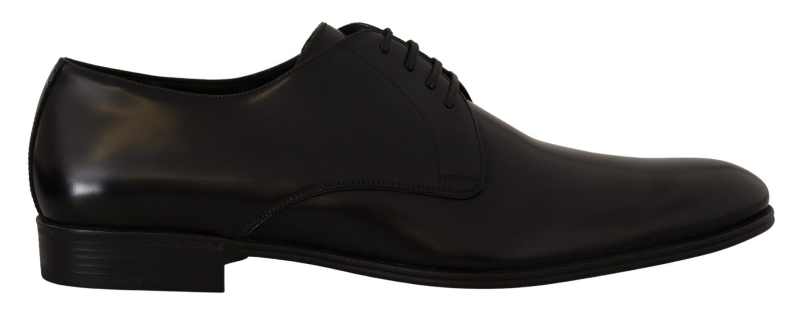 Dolce & Gabbana - Black Leather Lace Up Formal Derby Shoes