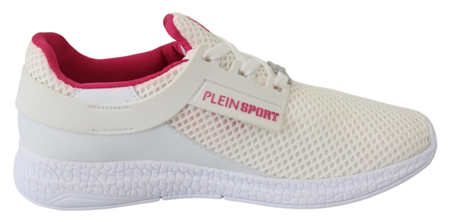 Plein Sport - White Polyester Runner Becky Sneakers Shoes