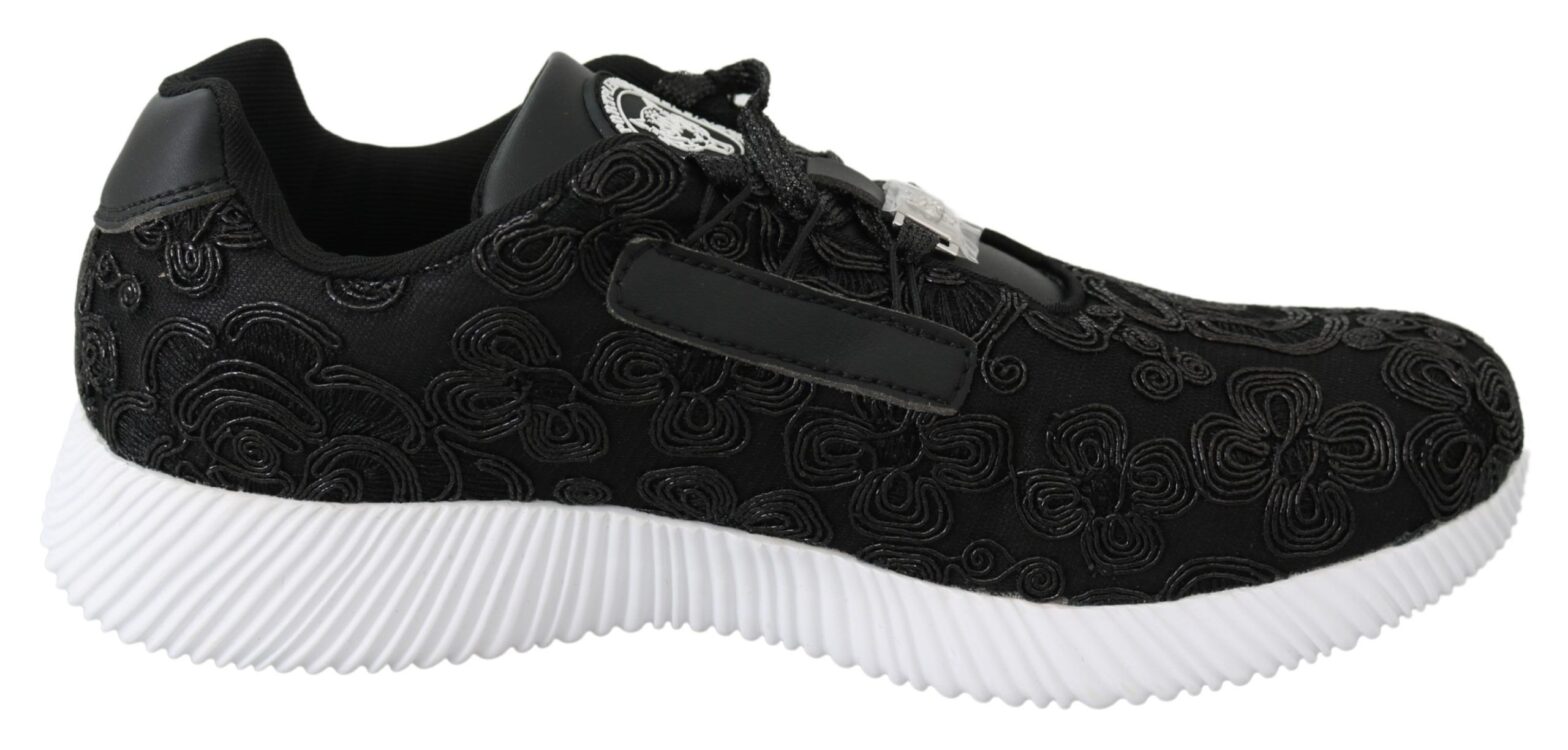 Plein Sport - Black Polyester Runner Joice Sneakers Shoes