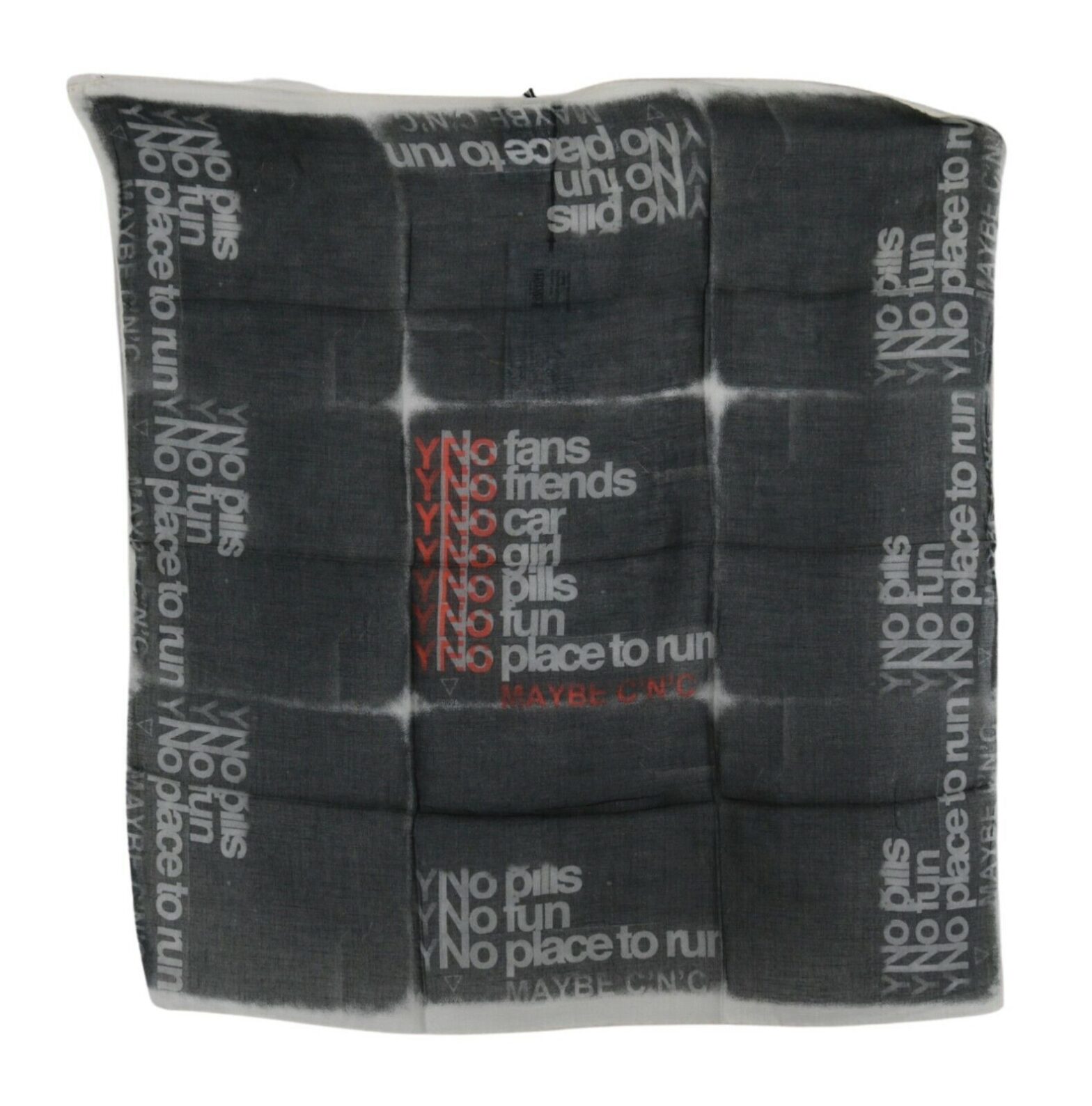 Costume National - Dark Gray Wool Foulard Branded Scarf