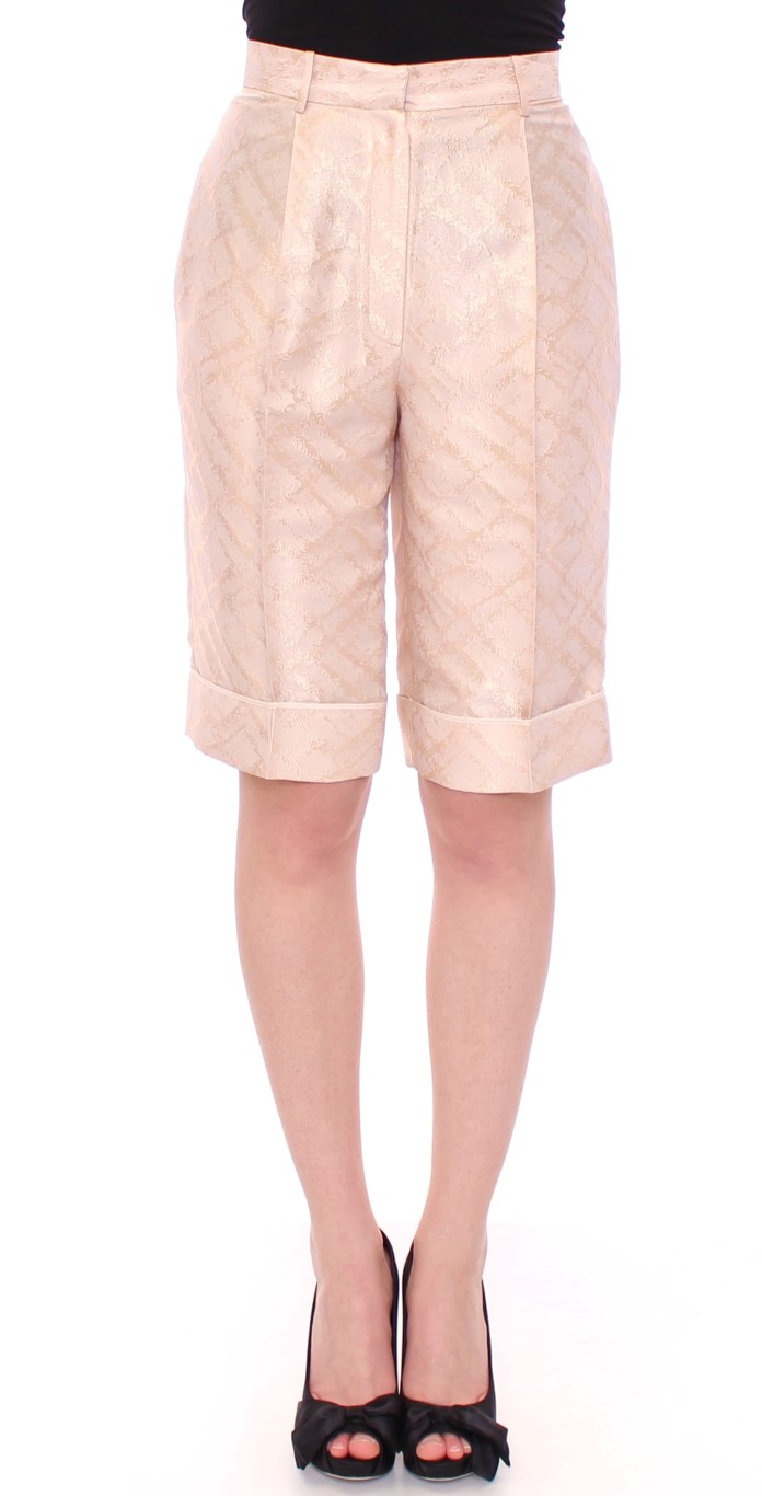 Zeyneptosun - Beige Brocade Above Knee Shorts