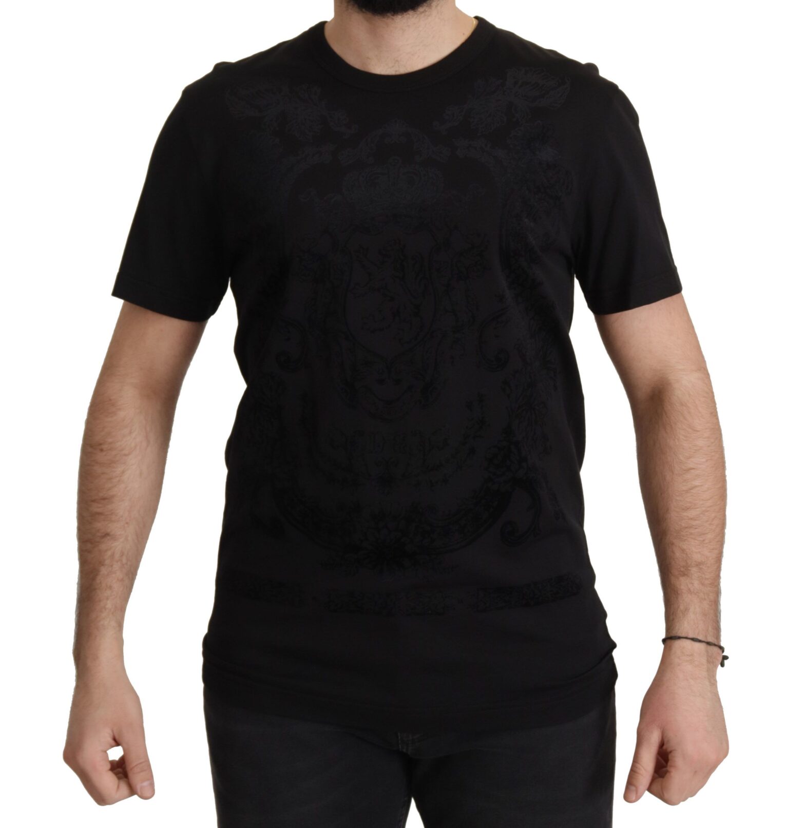 Dolce & Gabbana - Black DG Baroque Cotton Crewneck T-shirt
