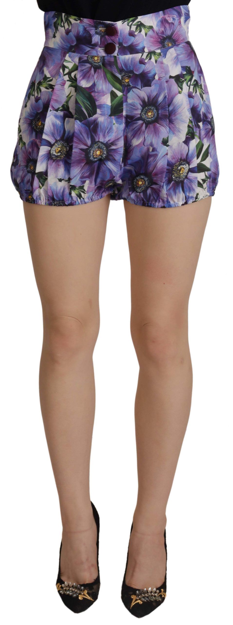 Dolce & Gabbana - Purple Anemone High Waist Hot Pants Shorts