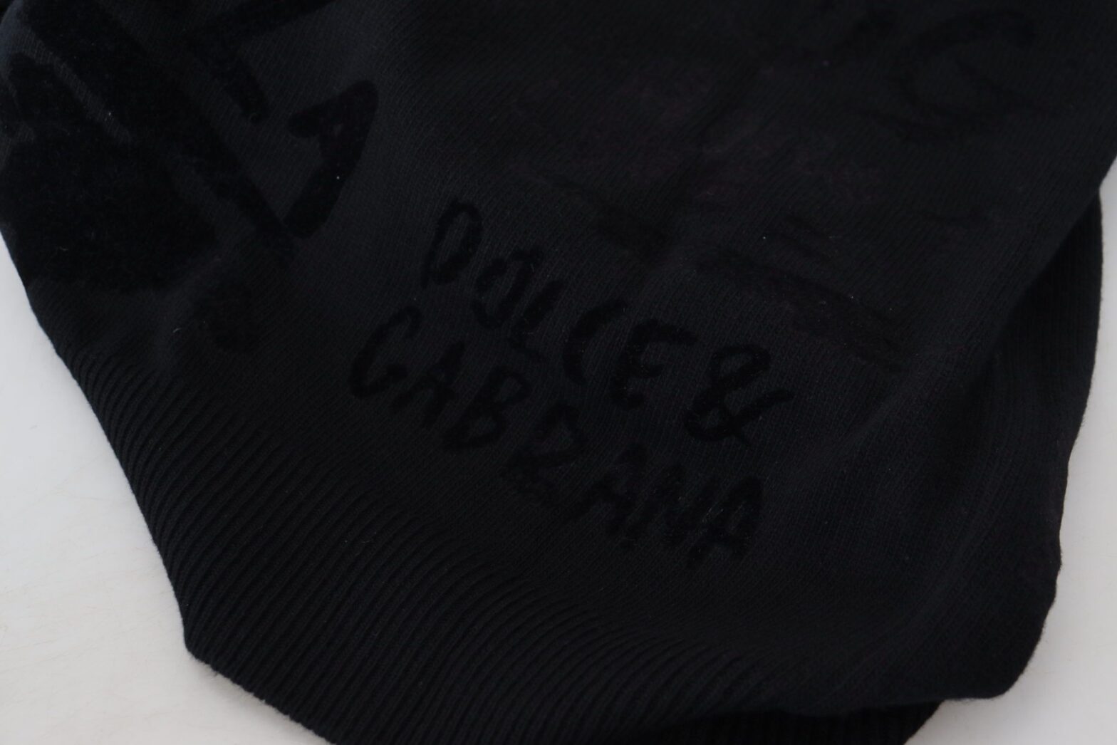 Dolce & Gabbana - Black Wool Logo Pattern Crewneck Pullover Sweater