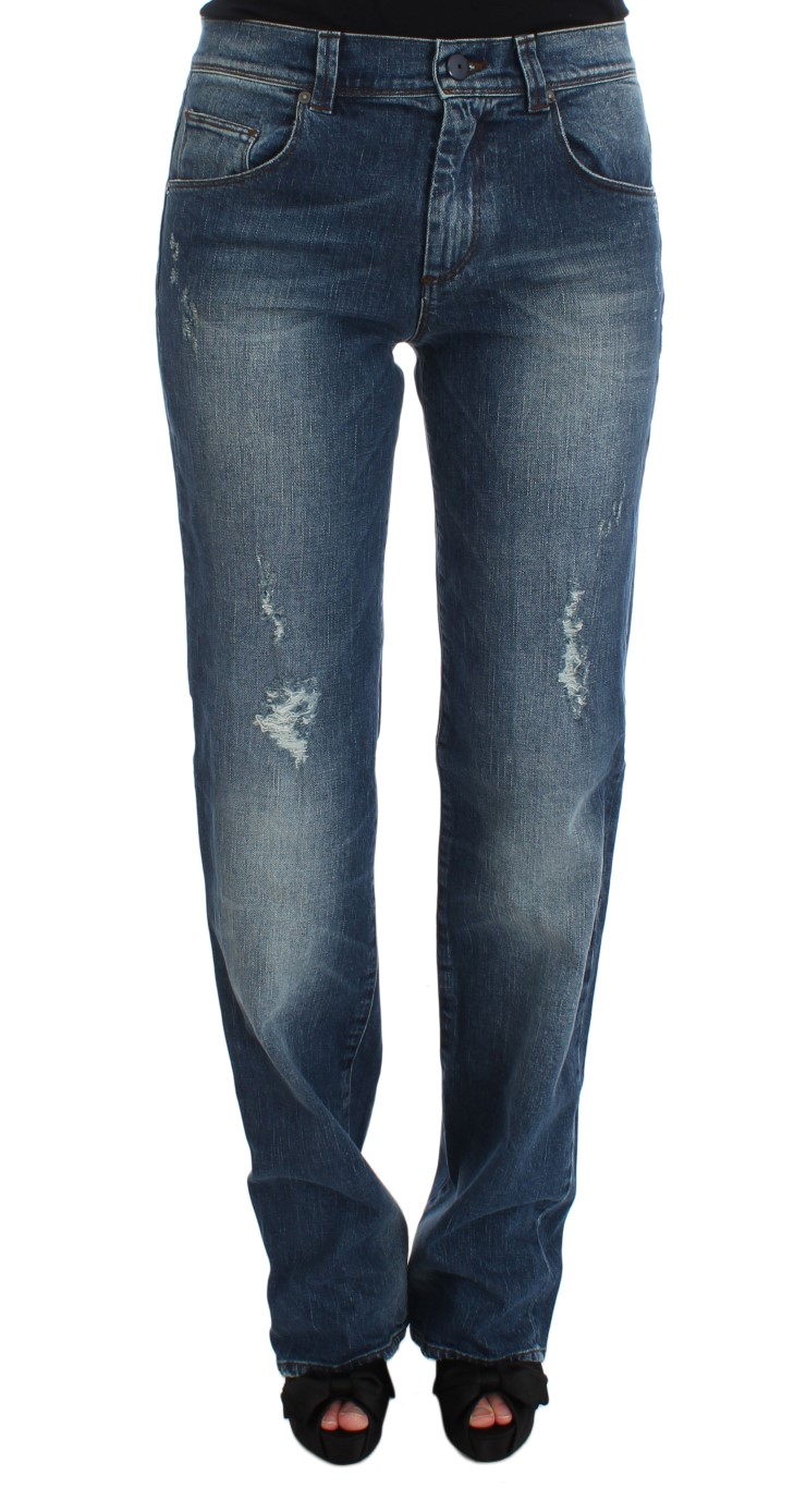 Ermanno Scervino - Blue Wash Cotton Blend Slim Fit Jeans