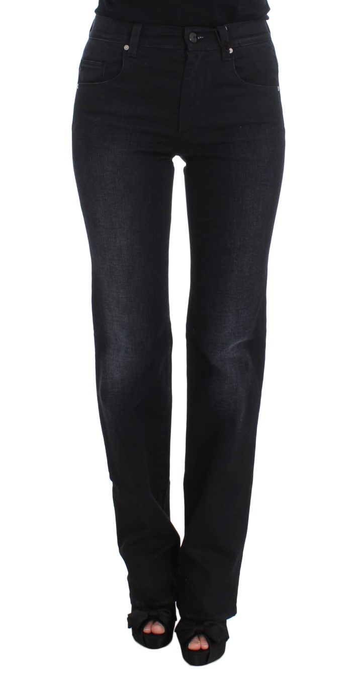 Ermanno Scervino - Blue Cotton Blend Slim Fit Bootcut Jeans