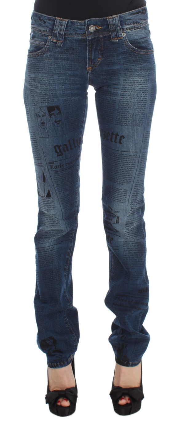 John Galliano - Blue Wash Cotton Blend Slim Fit Bootcut Jeans