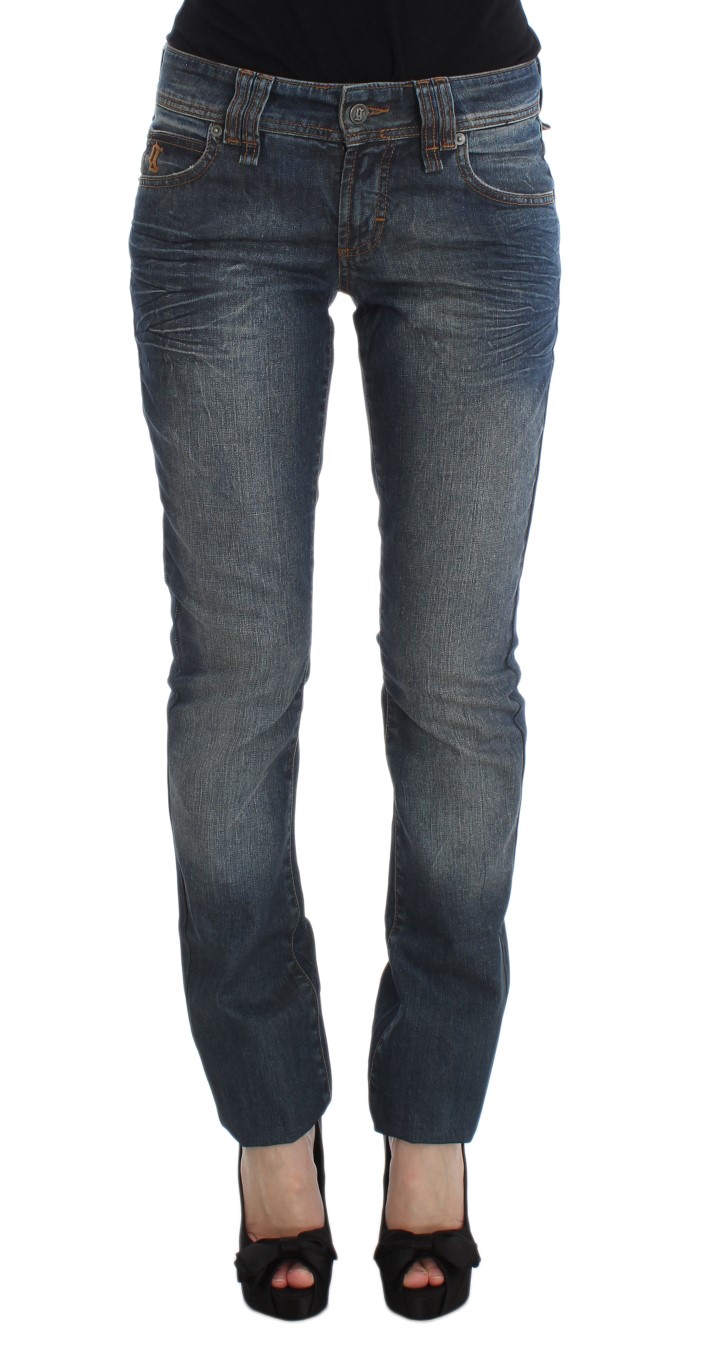 John Galliano - Blue Wash Cotton Blend Slim Fit Jeans