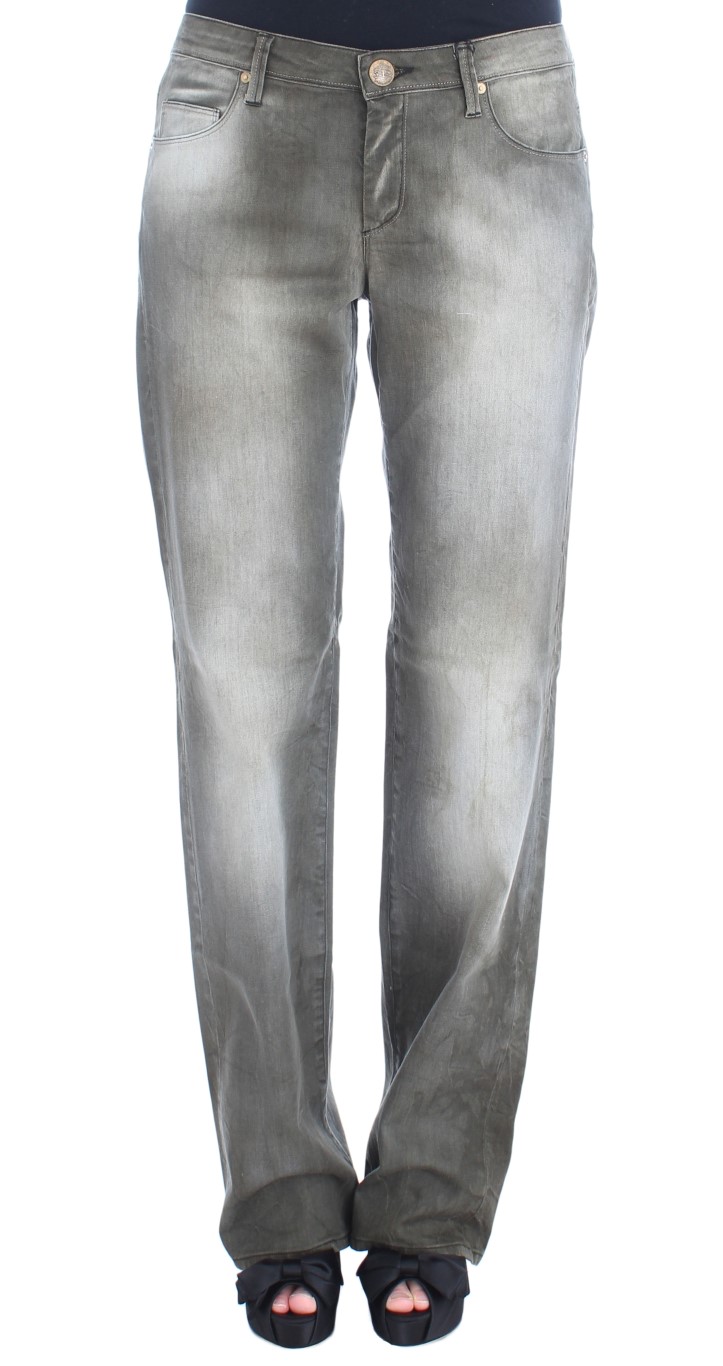 Ermanno Scervino - Gray Cotton Blend Loose Fit Boyfriend Jeans
