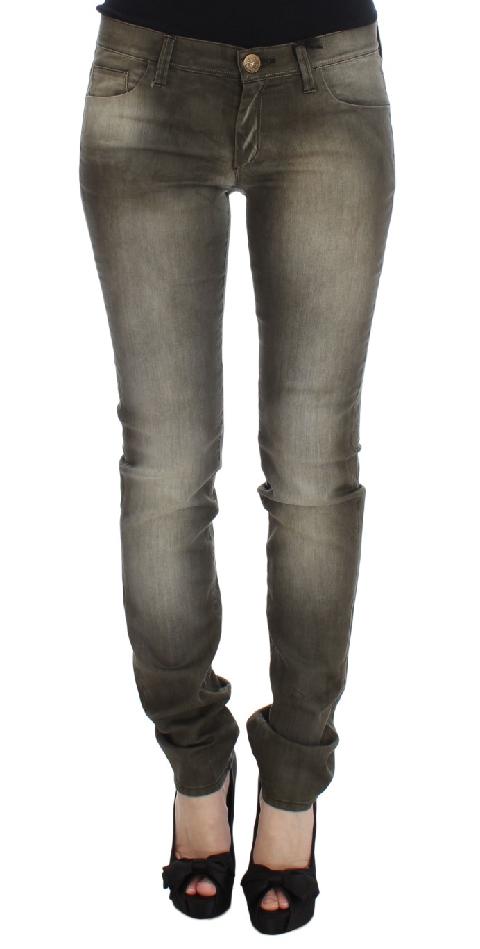 Ermanno Scervino - Gray Wash Cotton Blend Slim Fit Jeans