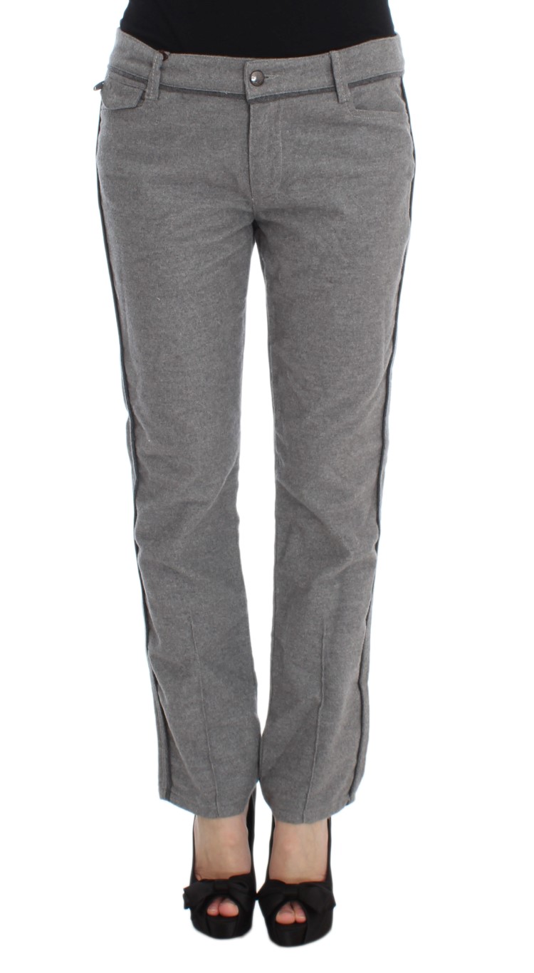 Ermanno Scervino - Gray Cotton Straight Fit Casual Pants