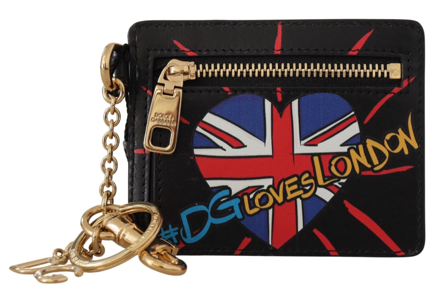Dolce & Gabbana - Black Leather #DGLovesLondon Keyring Cardholder Coin Case