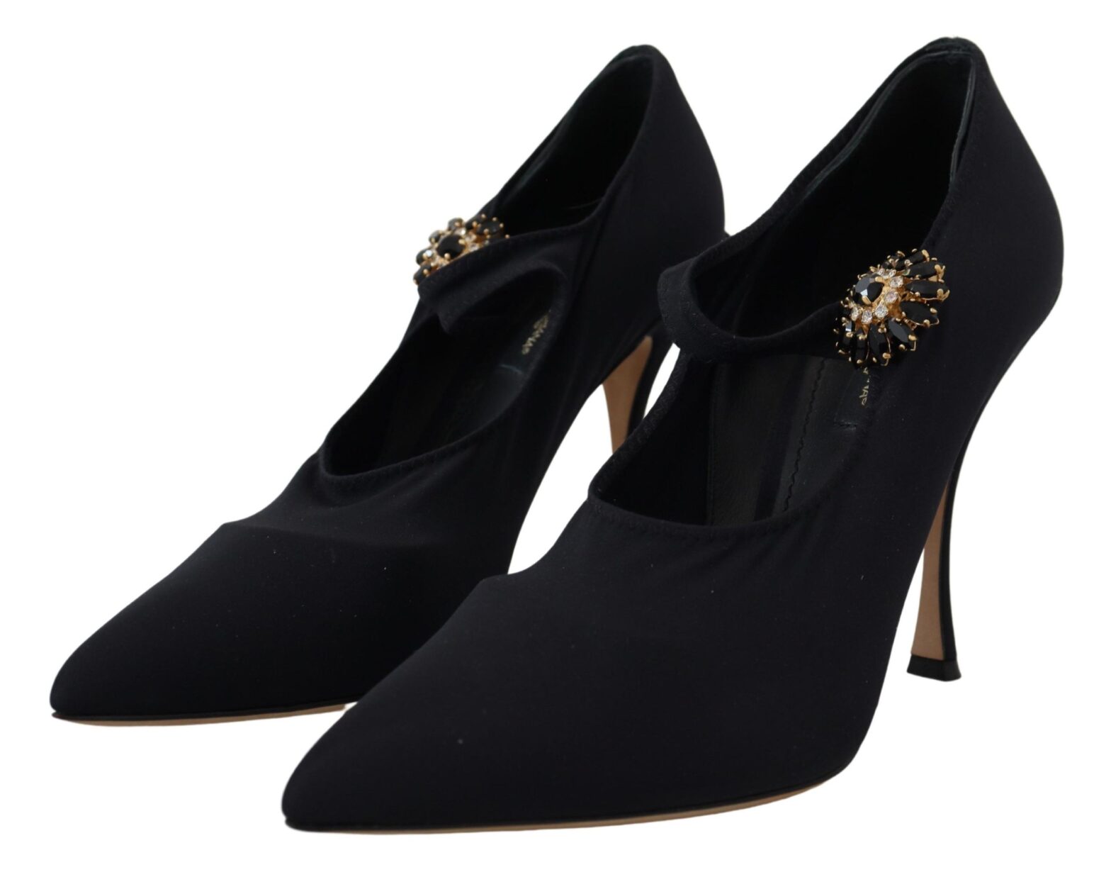 Dolce & Gabbana - Black Socks Stretch Crystal Pumps Shoes